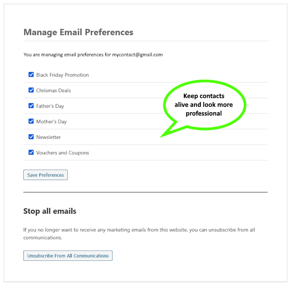 Email Preference Centre